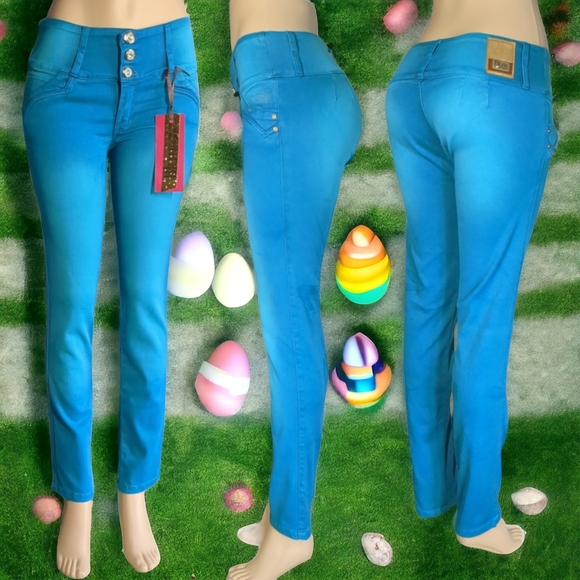*NEW* Colombian Authentic Push Up But LIFTING High Waist Skinny JEANSSize 12 - Picture 14 of 16
